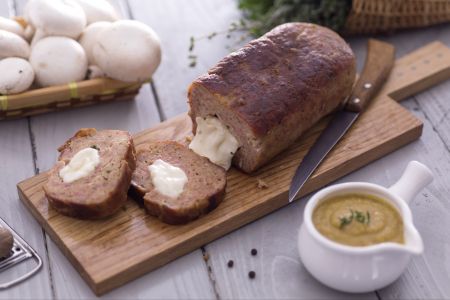 Meatloaf with Smoked Scamorza Center