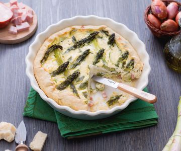 Asparagus and Mortadella Quiche