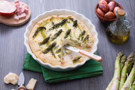 Asparagus and Mortadella Quiche