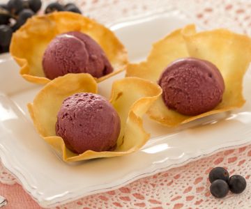 Concord Grape Ice Cream in Waffle Cone