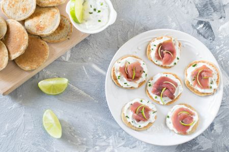 Buckwheat Blinis with Smoked Tuna