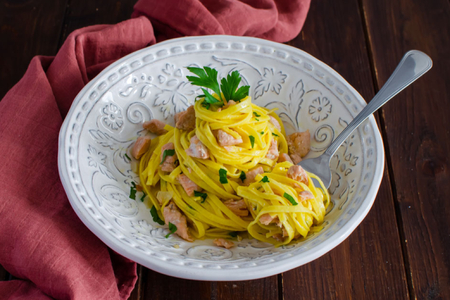 Tagliolini with salmon