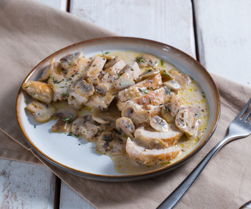 Chicken Breast with Milk and Mushrooms