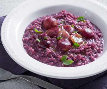 Wine, Grape and Goat Cheese Risotto
