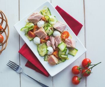 Zucchini Carpaccio with Tuna