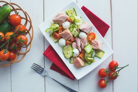Zucchini Carpaccio with Tuna