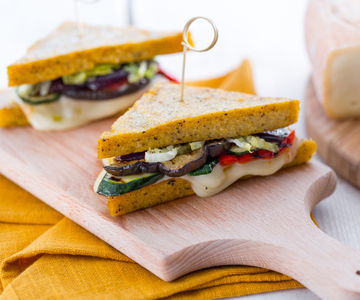 Polenta Sandwich with Vegetables and Taleggio