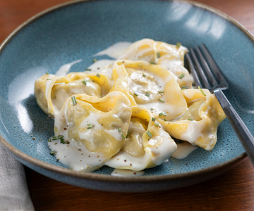 Potato Cappellacci with Taleggio Fondue