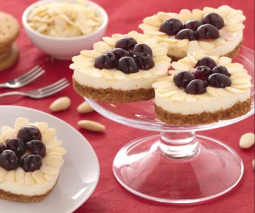 Almond and Black Cherry Cheesecake Hearts