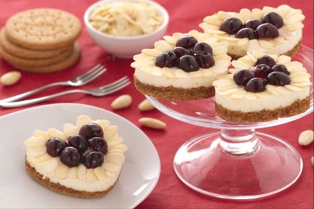 Almond and Black Cherry Cheesecake Hearts