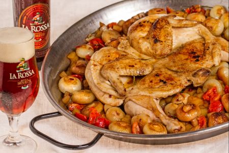 Spicy Beer Chicken with Potatoes and Onions
