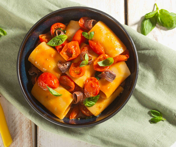 Paccheri with Anchovies and Cherry Tomatoes