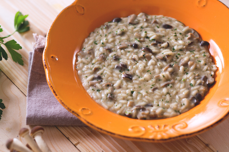 Mushroom Risotto with Champignon and Chiodini