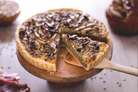 Savory Mushroom and Lentil Tart
