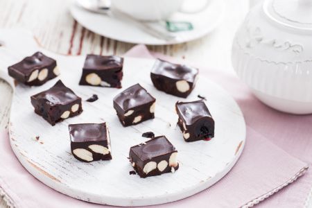 Vegan chocolate and cherry dessert