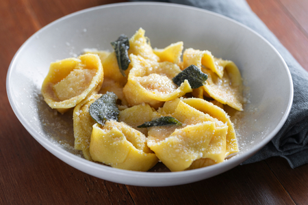 Pumpkin Tortelli with Mostarda and Lemon Zest