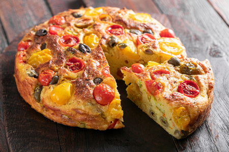 12-Spoon Savory Cake with Cherry Tomatoes and Olives