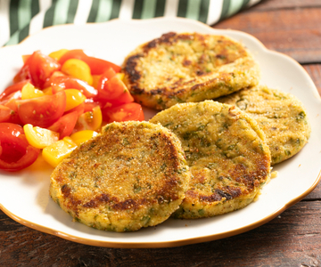 Green bean and potato burgers