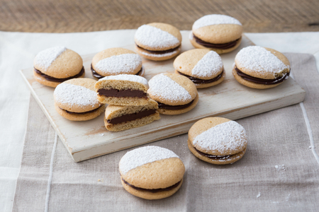 Coffee Cookies Filled with Dark Chocolate