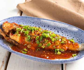 Sweet and spicy sea bass
