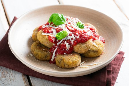 Eggplant meatballs alla Norma