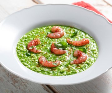 Pesto Risotto with Shrimp