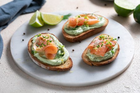 Salmon and avocado toast