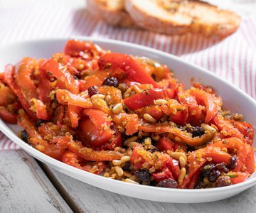 Sweet-and-Sour Peppers au Gratin