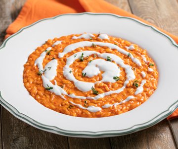 Red Bell Pepper and Robiola Risotto