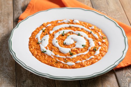 Red Bell Pepper and Robiola Risotto
