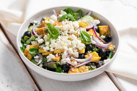 Greek salad with frittata