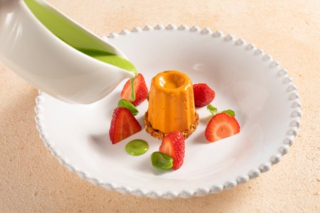 Vegan cherry tomato bavarois