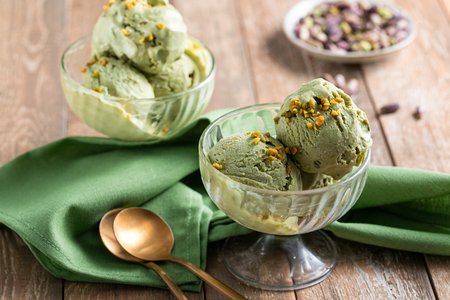 Salted Pistachio Ice Cream Without an Ice Cream Maker