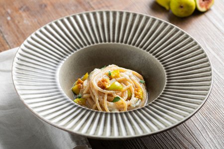 Four-Cheese Spaghetti with Figs
