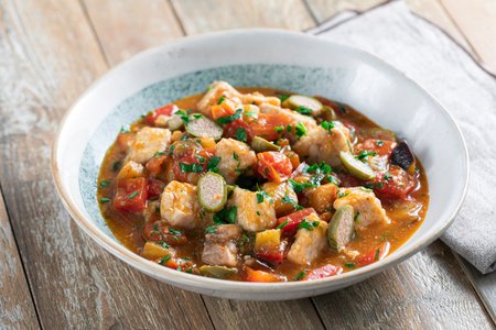 Mediterranean-Style Swordfish Bites