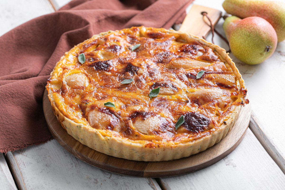 Pear, Sage and Fontina Quiche
